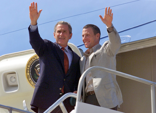 Lance Armstrong and President George W Bush