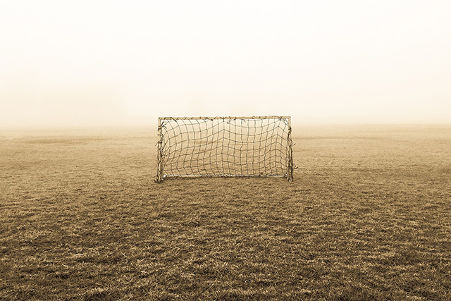 deserted soccer field