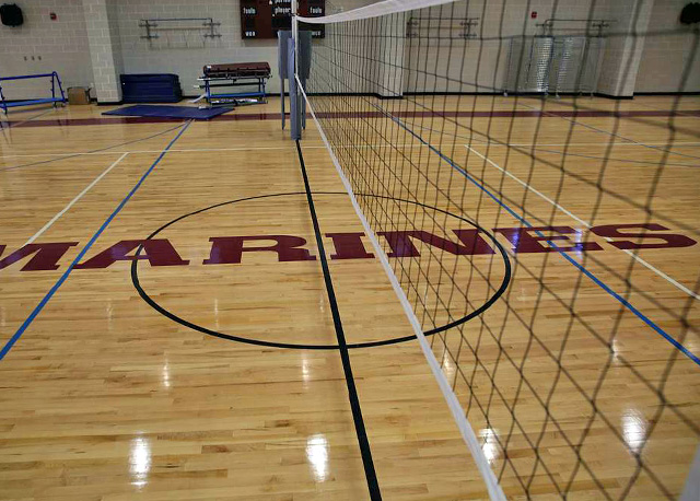 volleyball court and net 