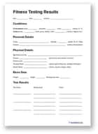fitness testing recording sheet