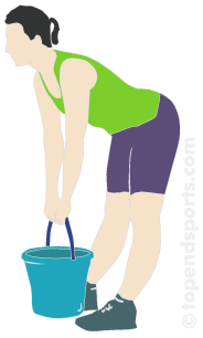 home dead lift with a bucket exercise