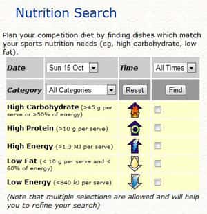 nutrition search