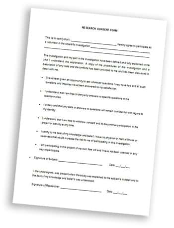 informed consent form for research