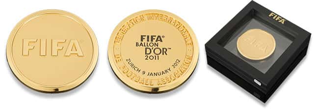 A brass medal 