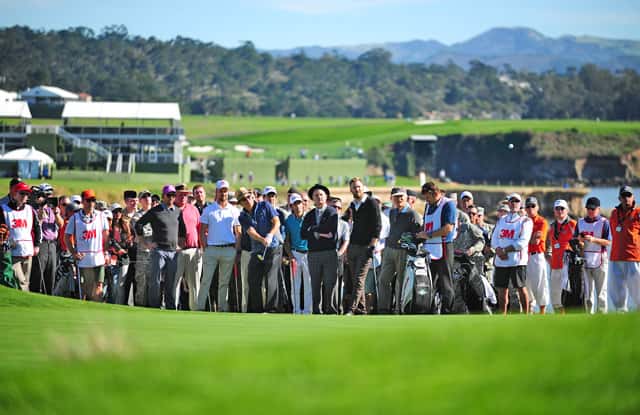 a large crowd attends the AT&amp;T Pebble Beach National Pro-Am