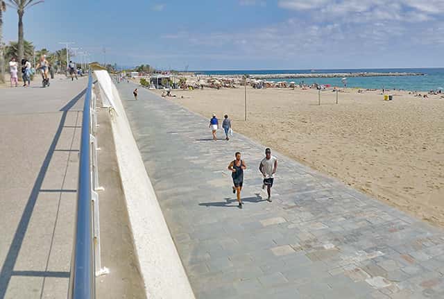the Olympic Village beach in Barcelona