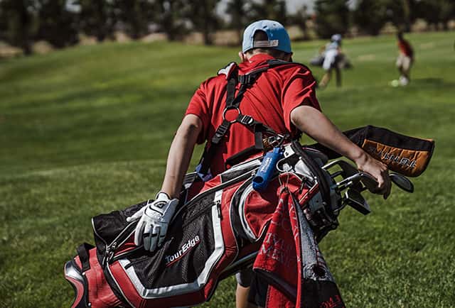 golf bag and towel