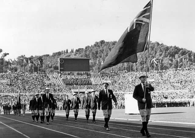 The New Zealand team entering the stadium at the 1960 Rome Olympics