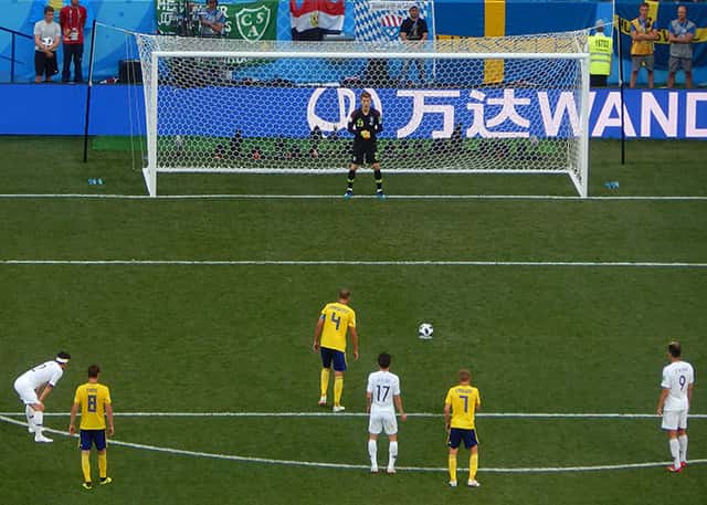 2018 World Cup Sweden taking a penalty shot