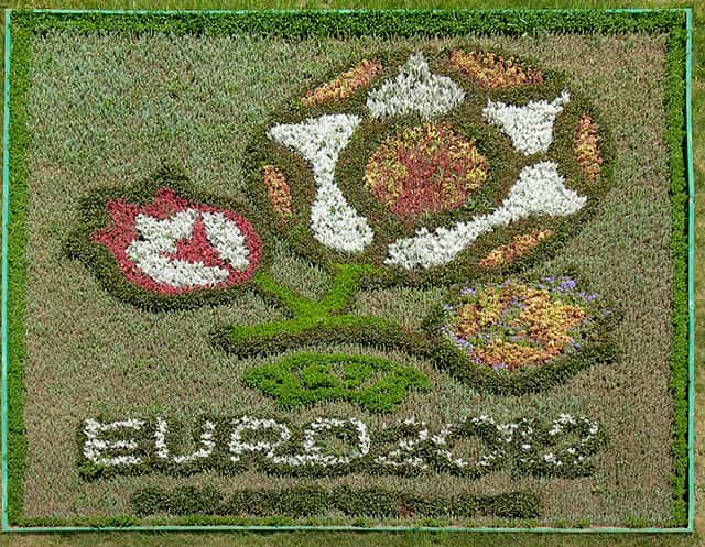 Euro 2012 logo in flowers