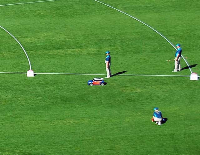 In London 2012, Small remote control mini cars were used to return the javelins