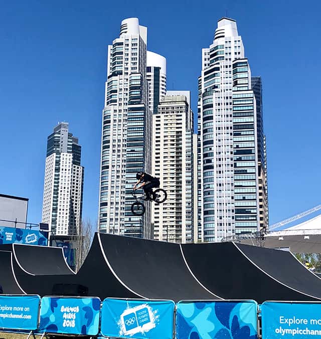 Freestyle BMX comp at the Youth Olympic Games in 2018