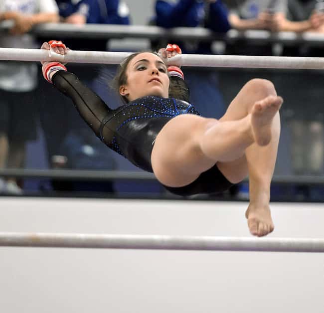 uneven bars routine