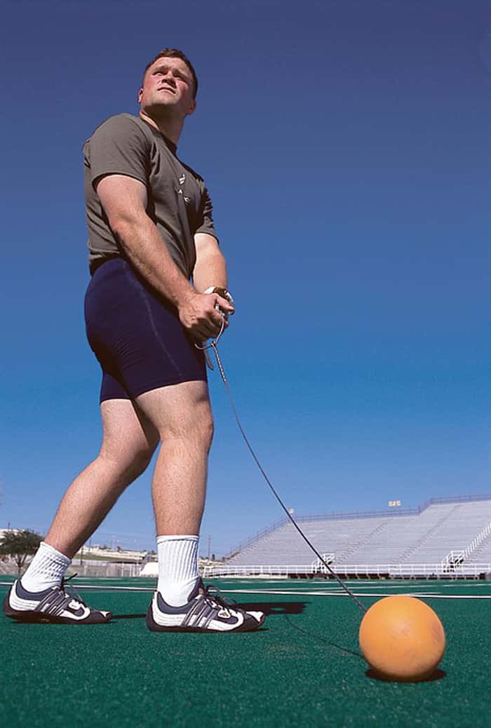 competitor preparing for the hammer throw event
