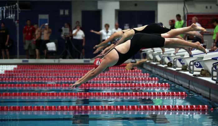 diving to start a race