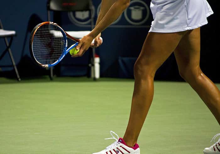 tennis racquet and ball
