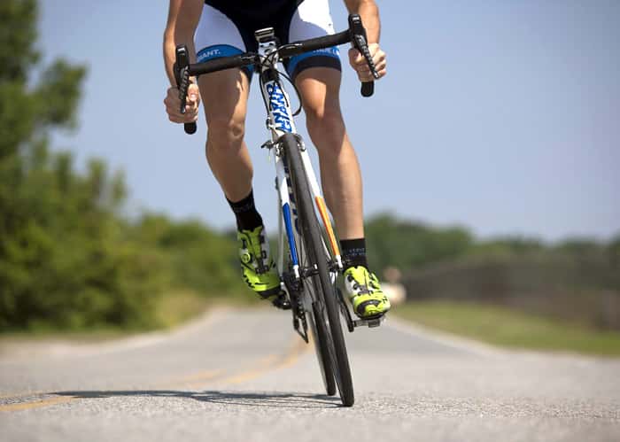 2 km cycle test on the road