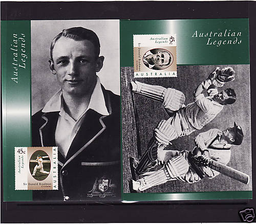 Bradman cricketer stamp set