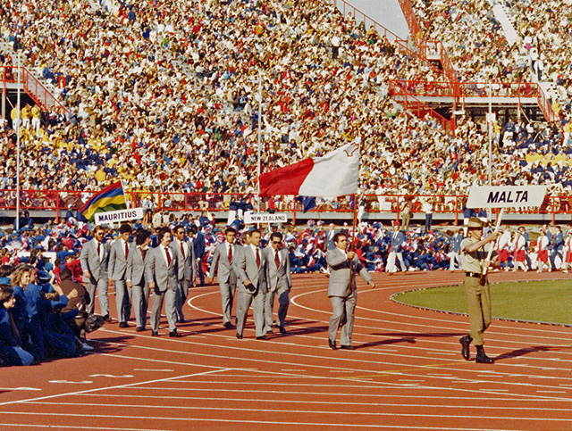 Malta entering the stadium at the 1982 Commonwealth Games in Brisbane