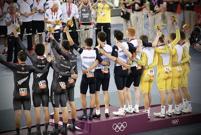 cycling medal presentation at the London Olympics