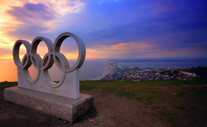Olympic rings in Portland
