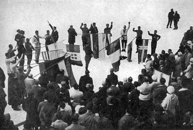 Athlete oath at the 1924 Winter Olympics