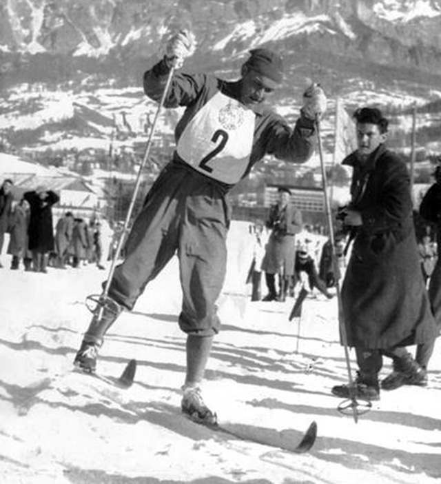 Veikko Hakulinen in the men's 4x10 km relay (Cortina 1956)