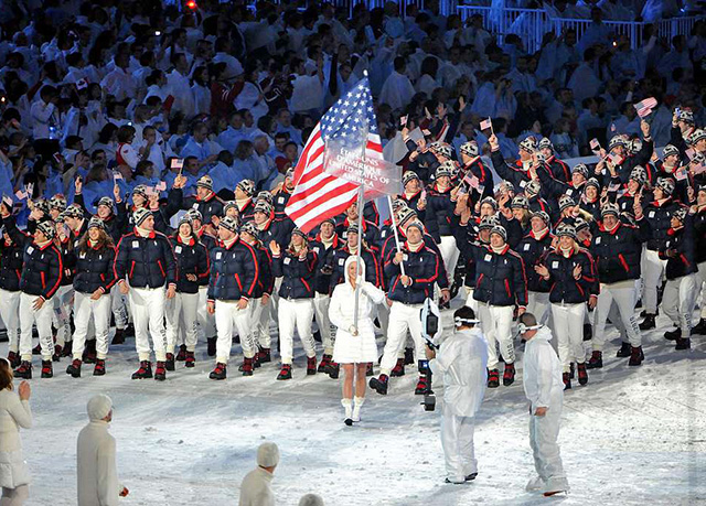 team USA at the 2010 opening ceremony