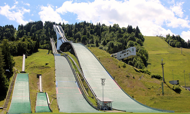 the ski jump track in Garmisch-Partenkirchen in Germany