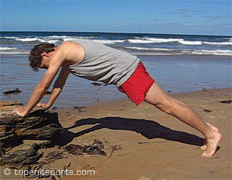 push-ups at the beach