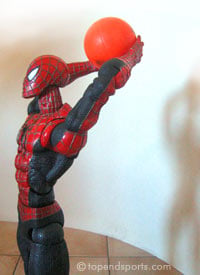Athlete performing overhead medicine ball throw test