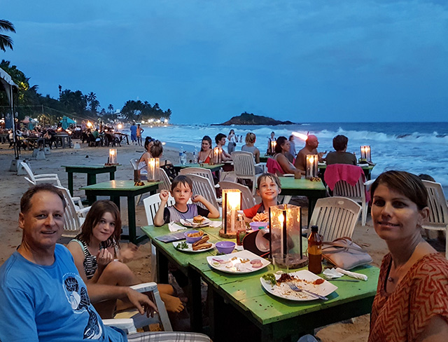 beach meal in Sri Lanka
