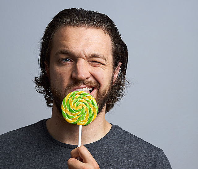man with a lollypop