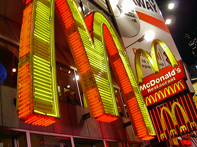 McDonalds bright light advertising