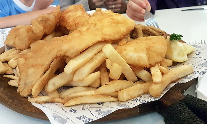 fish and chips is a common takeaway food in England
