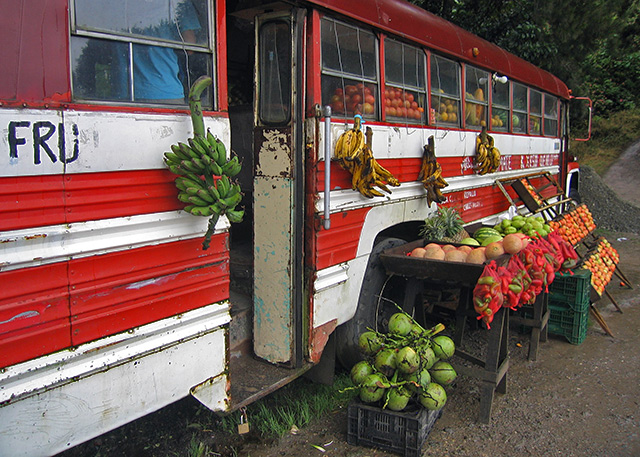 fresh fruit stall in Costa Rica