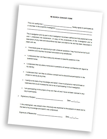 informed consent form for research
