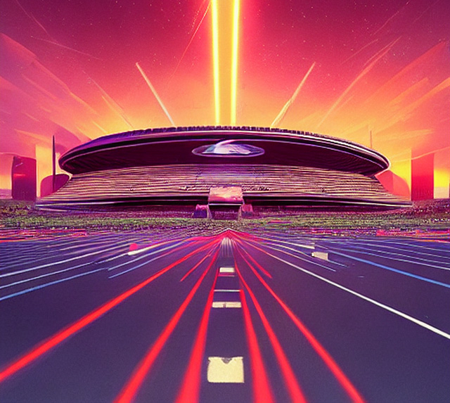 futuristic stadium