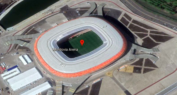 View of Mordovia Arena in Saransk, Russia