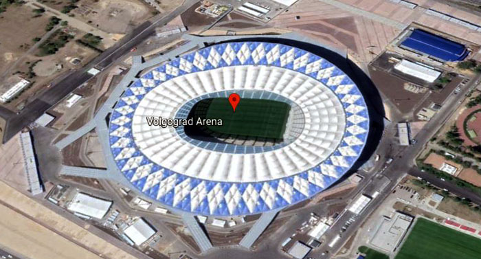 View of Volgograd Arena in Volgograd, Russia