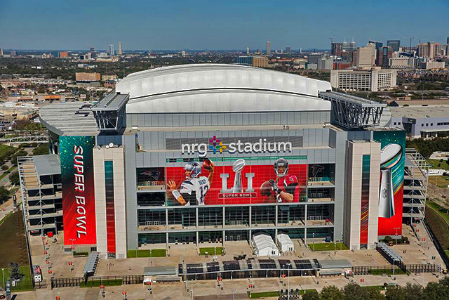 aerial view of the NRG Stadium in Houston