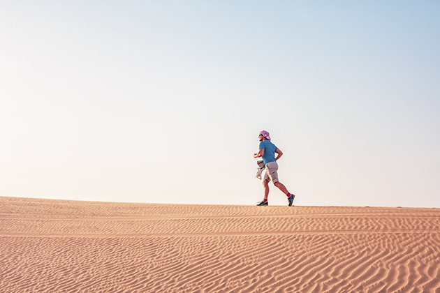 running in the desert