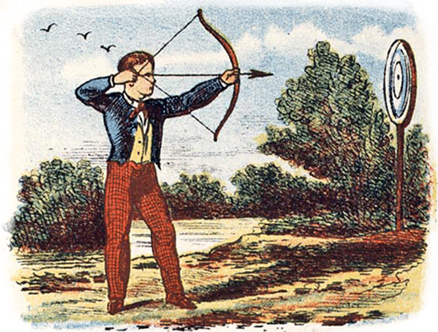 a boy practicing archery