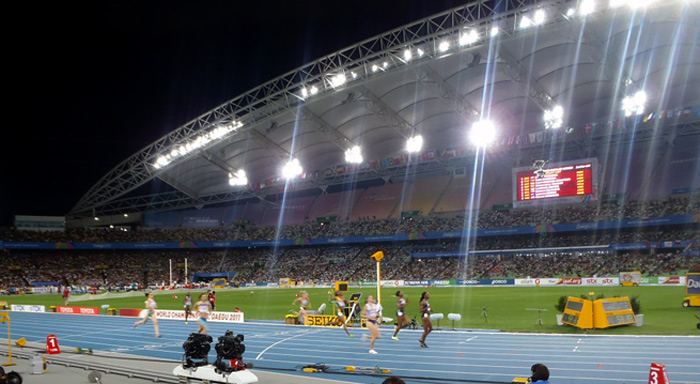 race finish at the Athletics World Championships