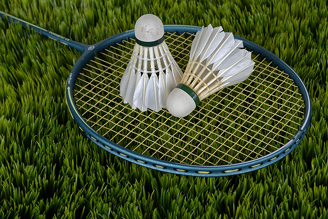 badminton racket and shuttlecocks