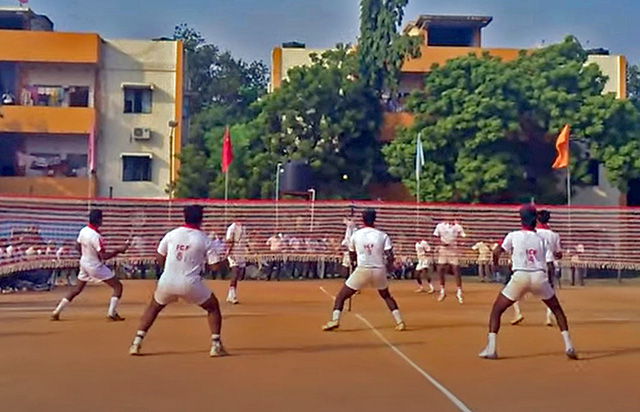 a ball badminton game 