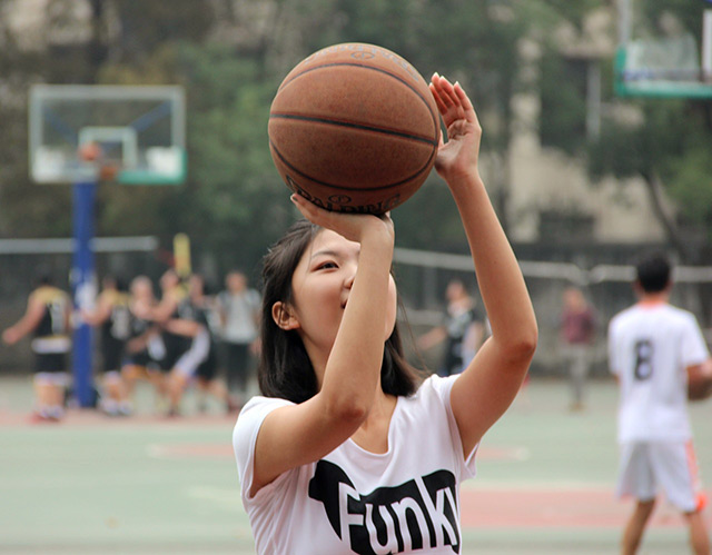 shooting a basketball