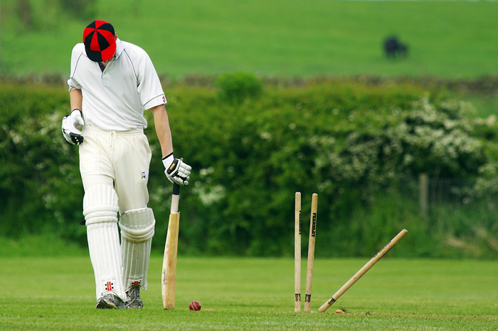 cricket player bowled out