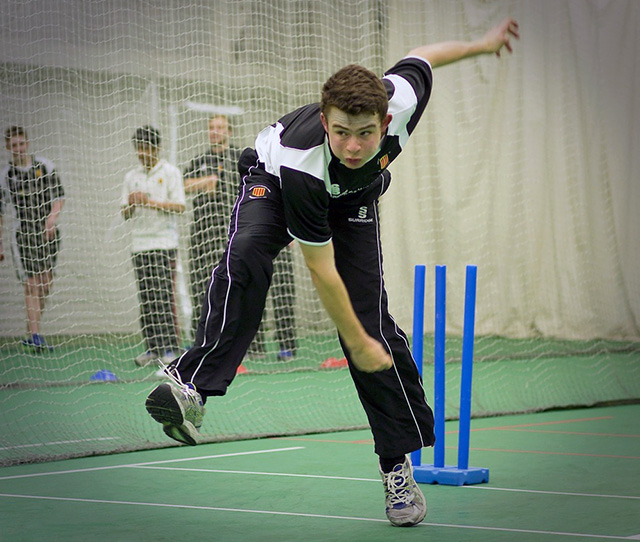 fast bowling in the nets