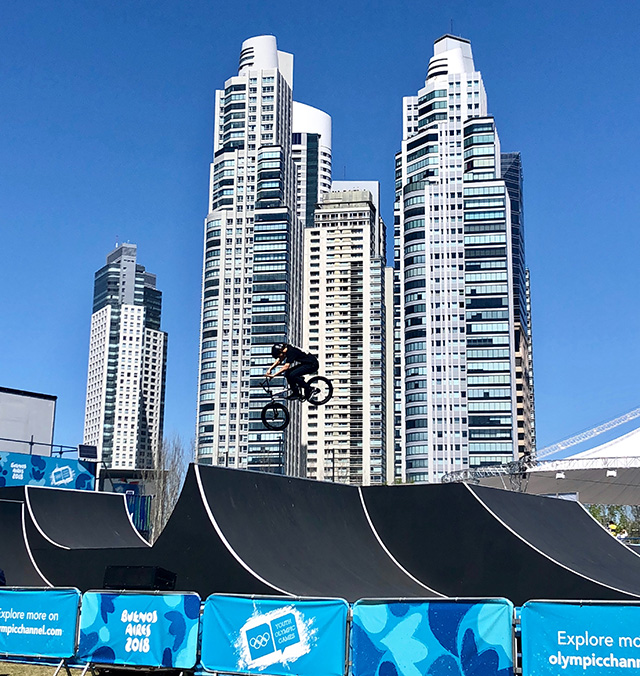 Freestyle BMX comp at the Youth Olympic Games in 2018